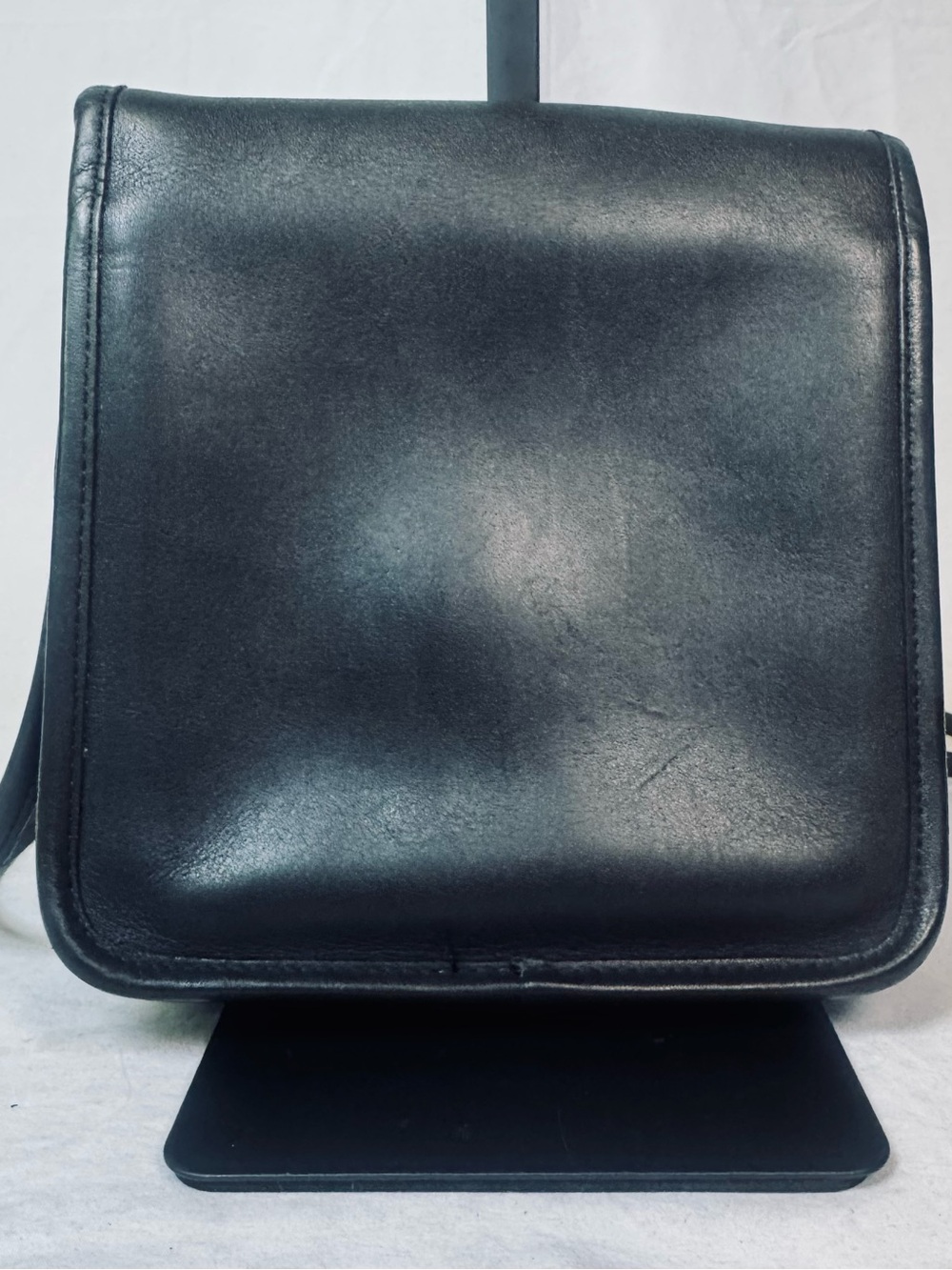 Vintage 1996 Coach 9620 Leather Compact Pouch /90s Black Crossbody Purse - Picture 2 of 9